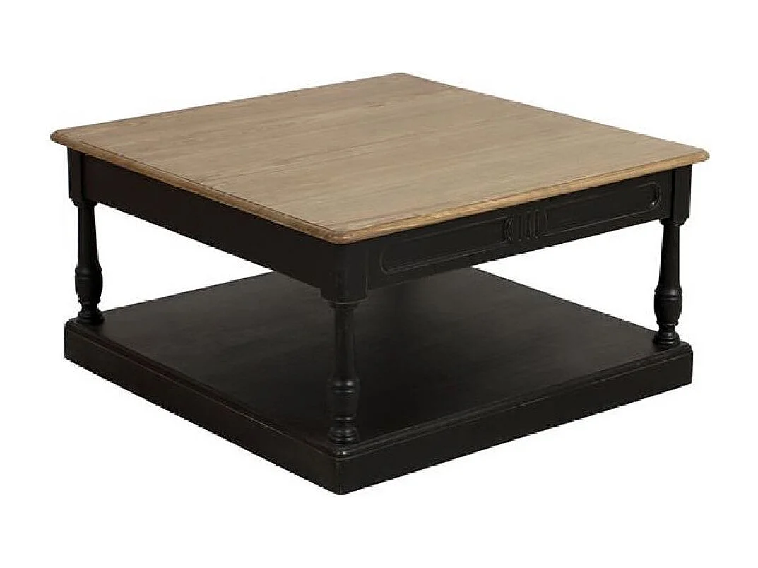 Table basse carrée Bois Noir - Manoir Interior's