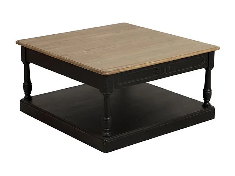 Table basse carrée Bois Noir - Manoir Interior's