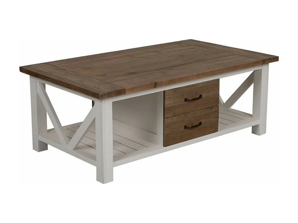 Table basse rectangulaire Bois Blanc - Rivages Interior's