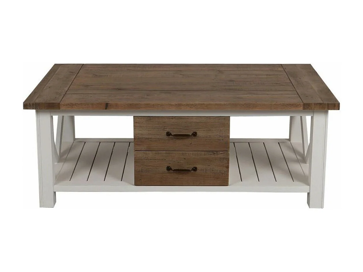 Table basse rectangulaire Bois Blanc - Rivages Interior's