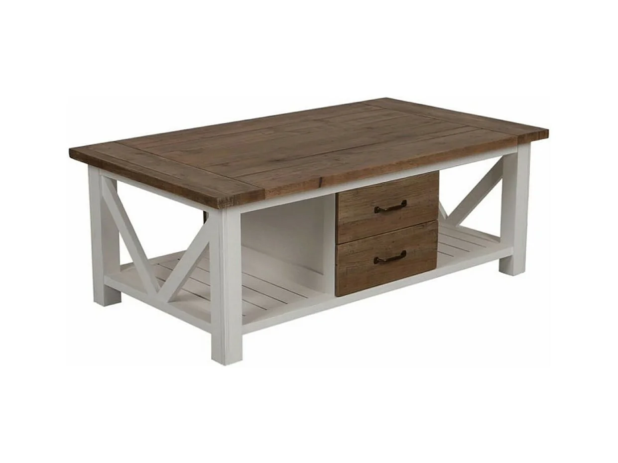 Table basse rectangulaire Bois Blanc - Rivages Interior's
