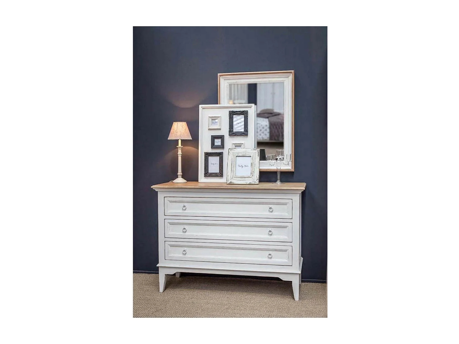 Commode 3 tiroirs Bois Blanc - Esquisse Interior's