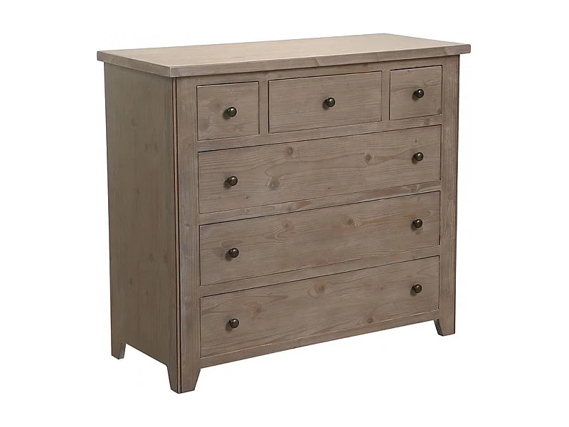 Commode 6 tiroirs Bois Marron - First Interior's