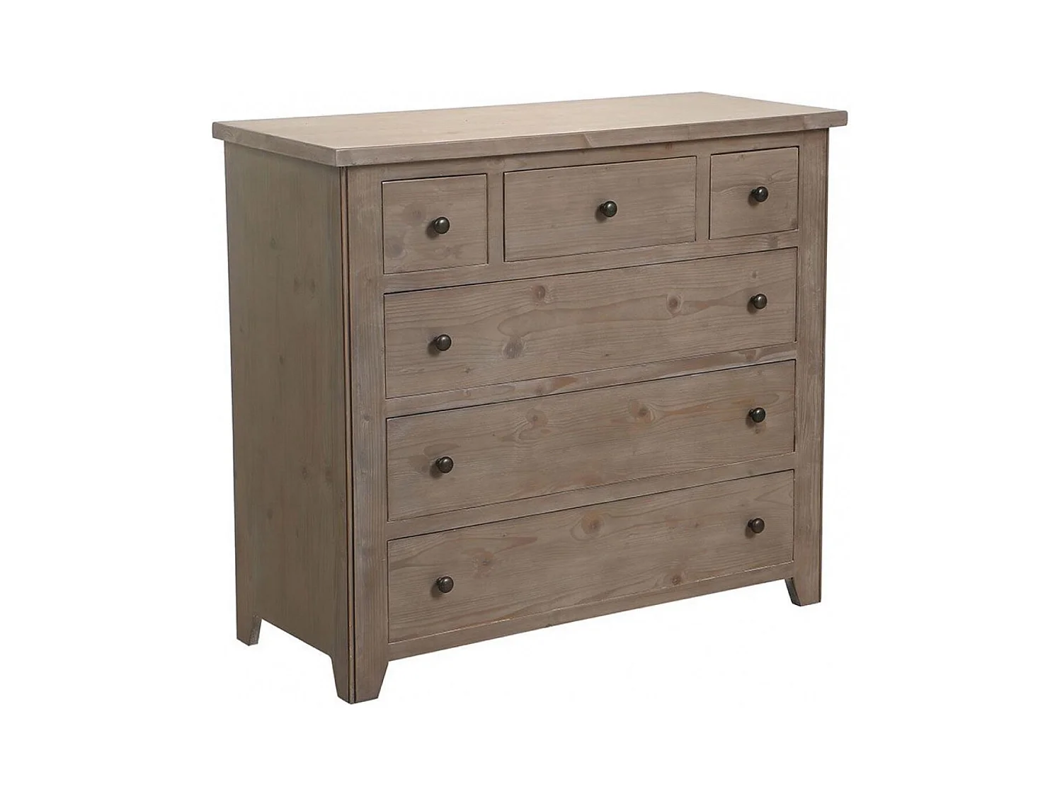 Commode 6 tiroirs Bois Marron - First Interior's