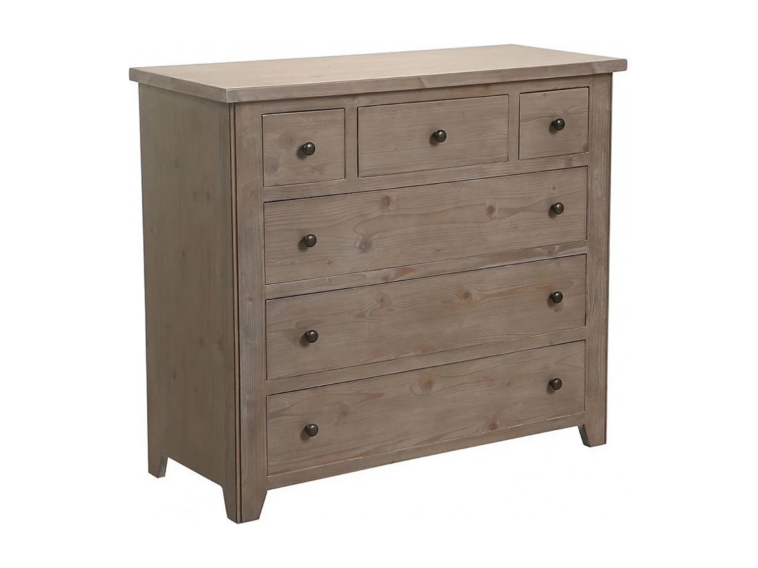 Commode 6 tiroirs Bois Marron - First Interior's