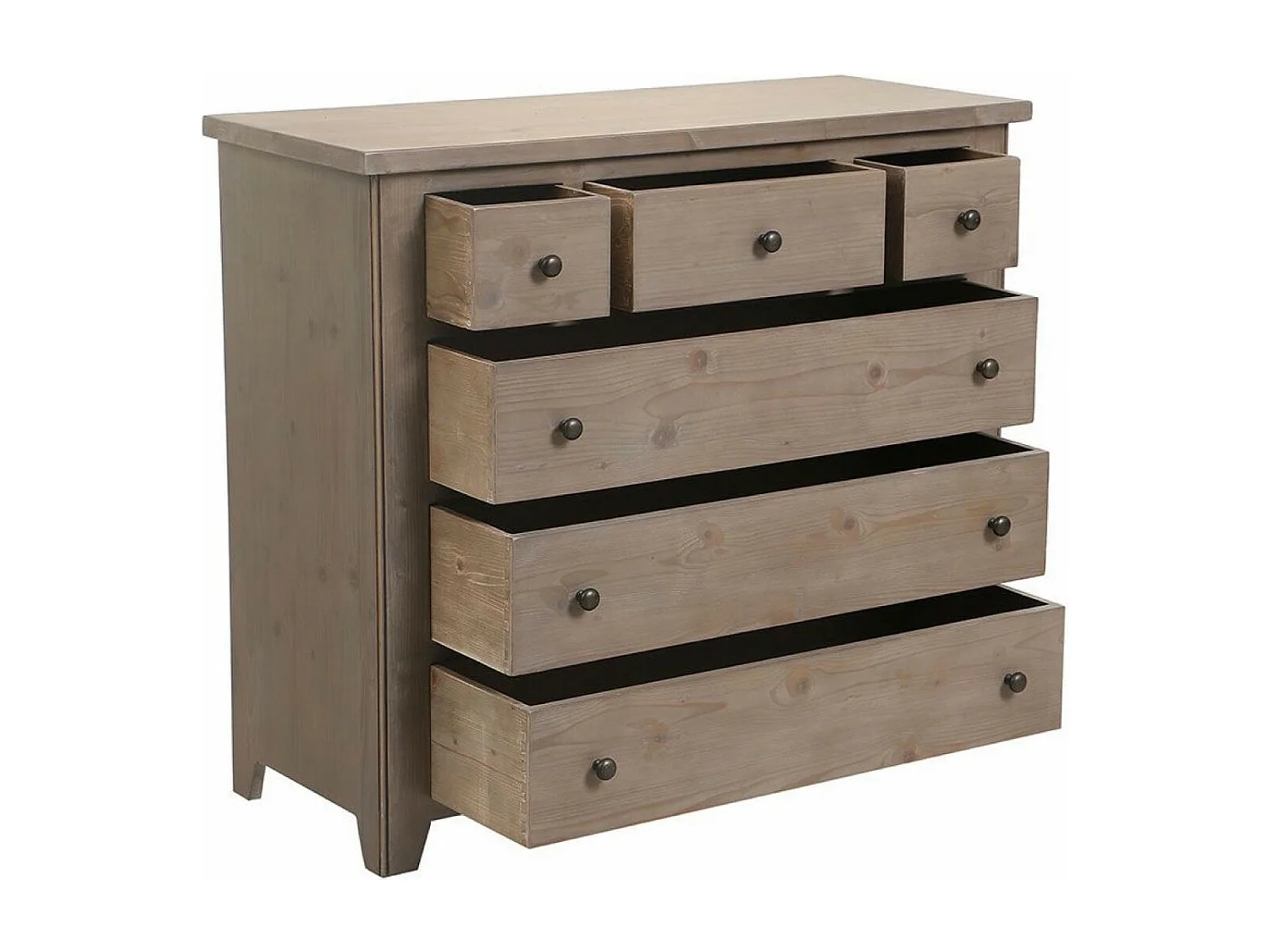 Commode 6 tiroirs Bois Marron - First Interior's