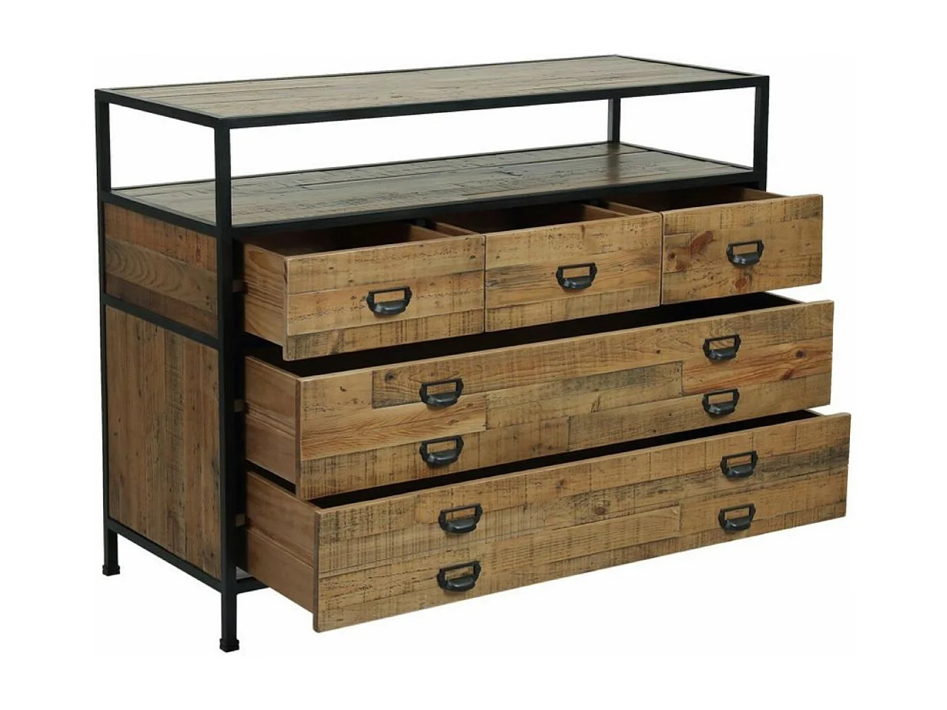 Commode 5 tiroirs Bois Marron - Manufacture Interior's