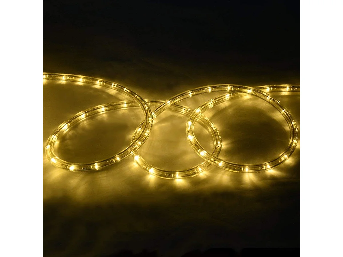 10m tube lumineux extérieur led guirlande lumineuse, avec 360 lampes et adapteur, Beige