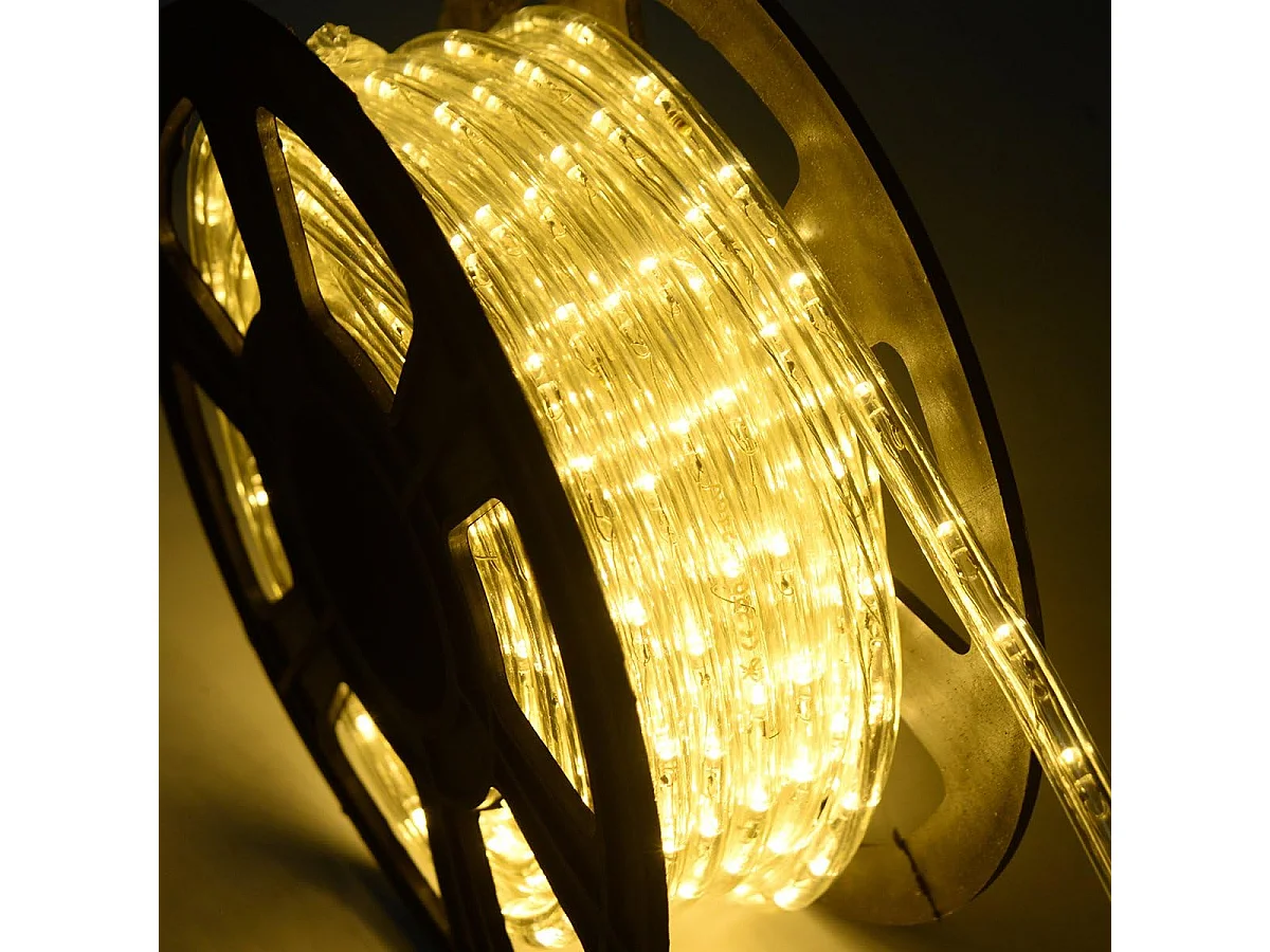 10m tube lumineux extérieur led guirlande lumineuse, avec 360 lampes et adapteur, Beige
