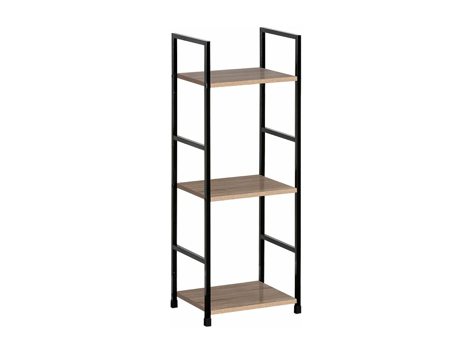 Bibliothèque étagère Bois chêne-acier noir 29x23,5x80 cm