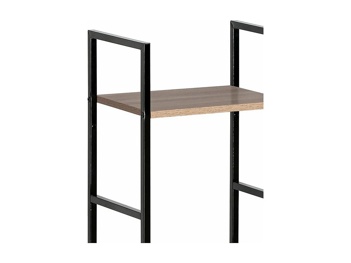 Bibliothèque étagère Bois chêne-acier noir 29x23,5x80 cm