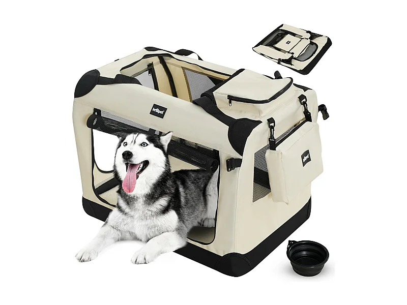 Floraya - Transport Pour Chien XXL - 91.4 x 63.5 x 63.5 cm - Beige
