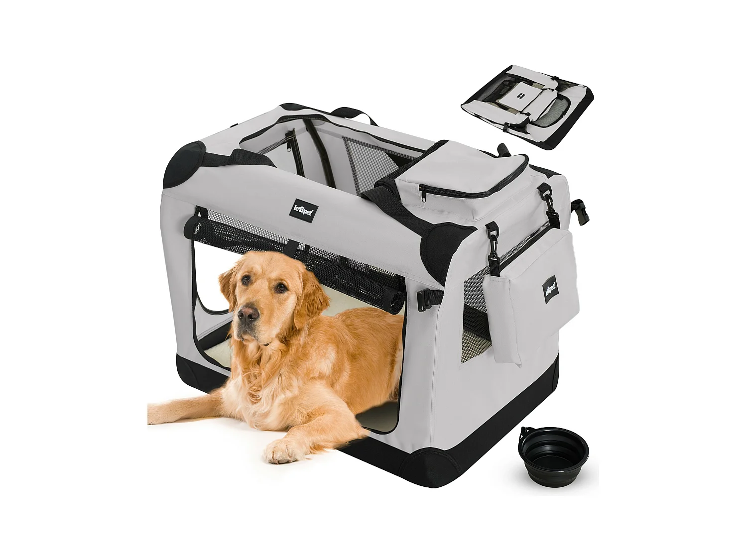 Floraya - Reistas voor honden en katten XXXL - 102x69x69 cm - Grijs