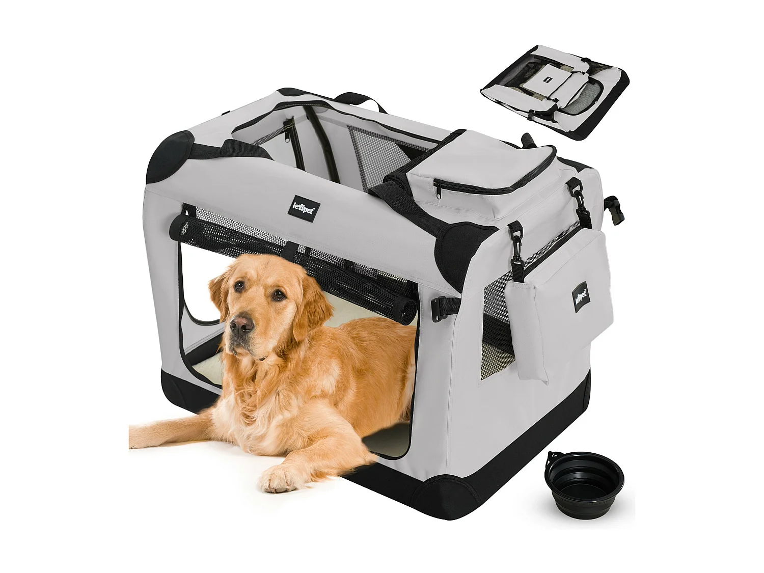 Floraya - Reistas voor honden en katten XXXL - 102x69x69 cm - Grijs