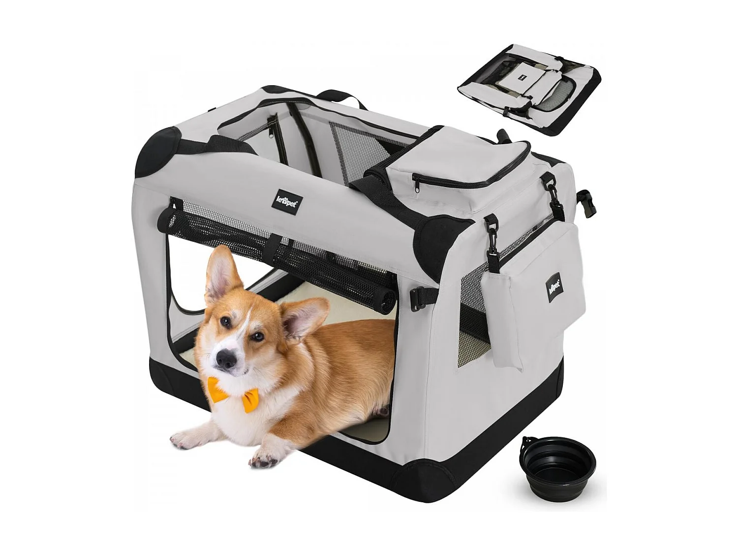 Floraya - Reistas voor honden en katten M - 60x42x42 cm - Grijs