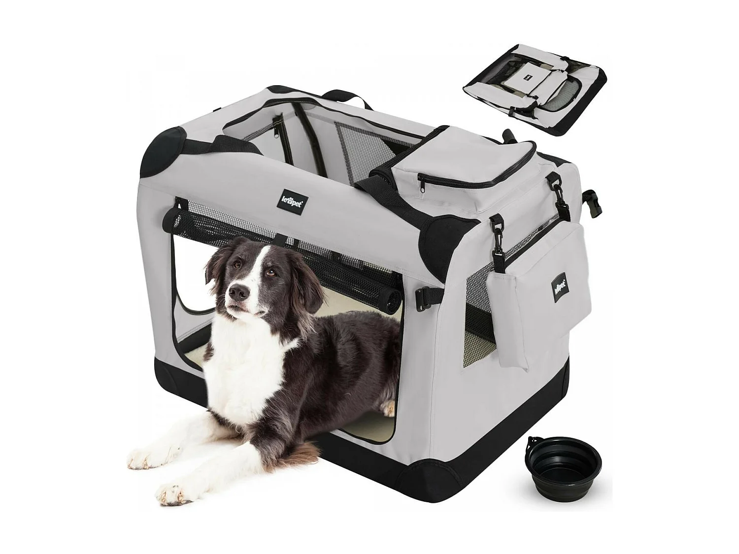 Floraya - Transport Pour Chien XL - 81.3x58.4x58.4 cm - Gris