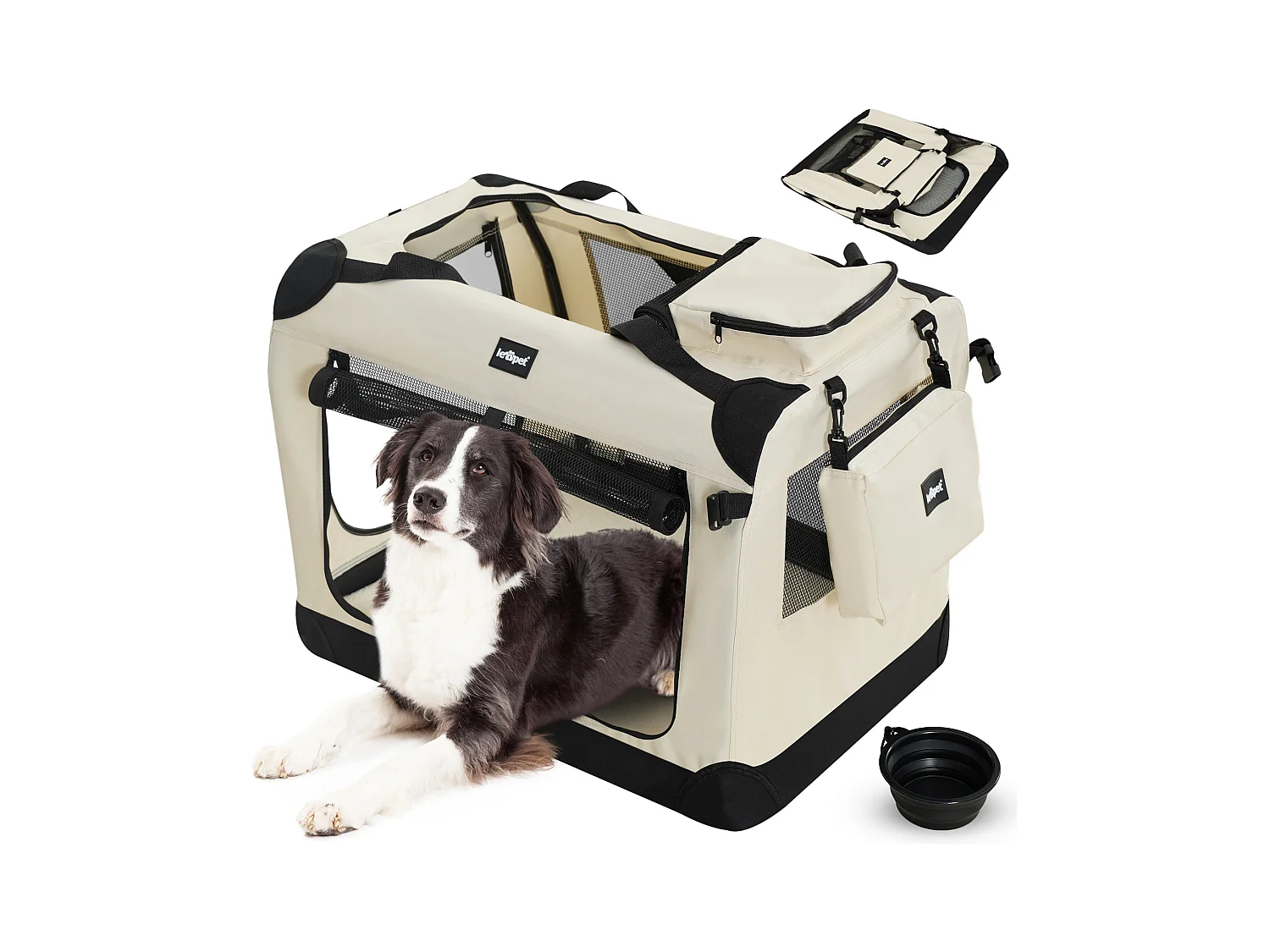 Floraya - Transport Pour Chien XL - 81.3x58.4x58.4 cm - Beige