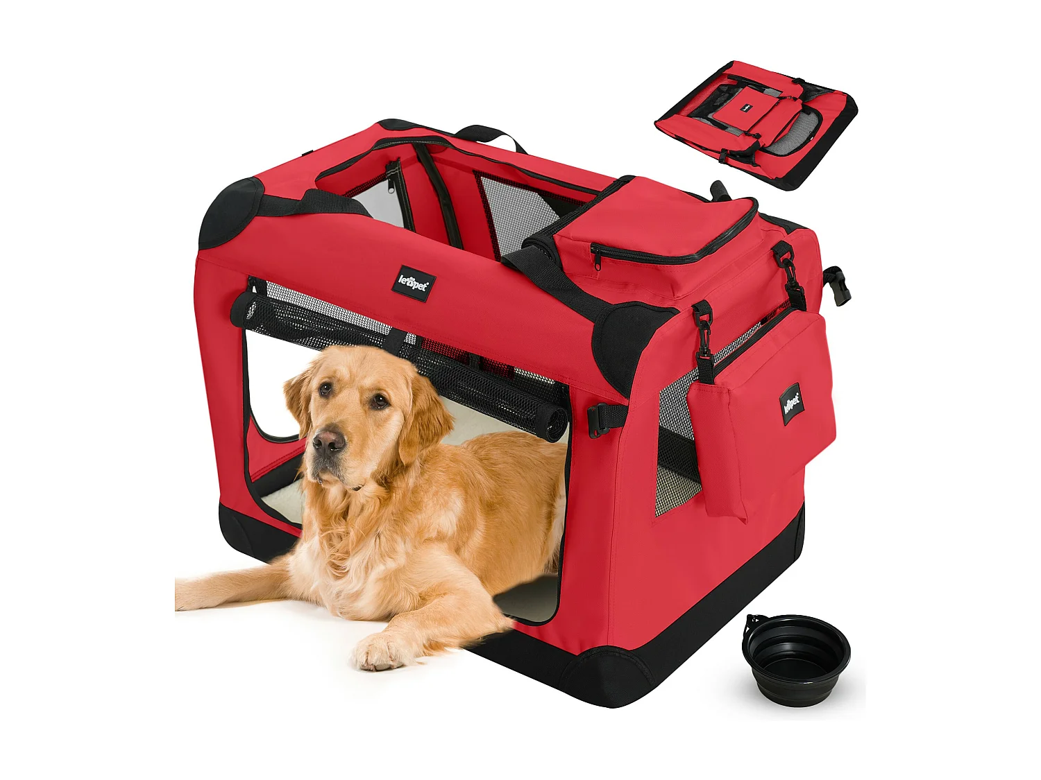Floraya - Reistas voor honden en katten XXXL - 102x69x69 cm - Rood