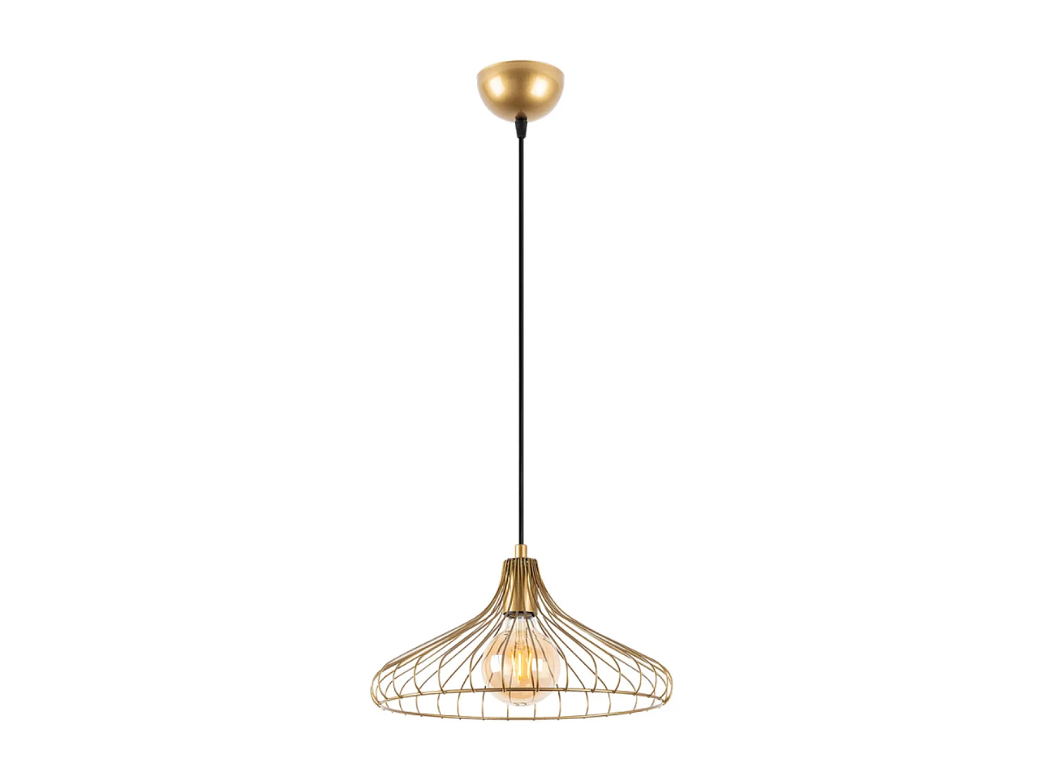 Gouden hanglamp LILA Verfijnd design, lampenkap van metalen gaas, warme en elegante sfeer, gouden afwerking, vleugje verfijning en moderniteit