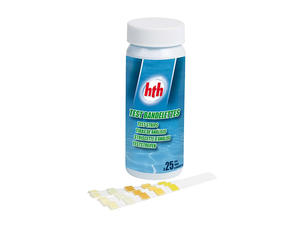 25 bandelettes de test pour analyse eau piscine et spa - HTH