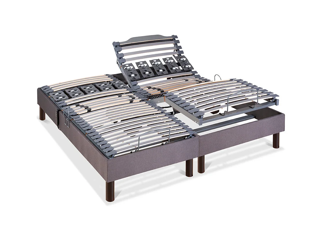 BELLECOUR LITERIE | Jeu de 2 sommiers électriques ATHENA 2x70x200 cm | Lattes & Plots