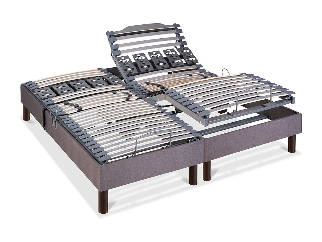 BELLECOUR LITERIE | Jeu de 2 sommiers électriques ATHENA 2x70x200 cm | Lattes & Plots