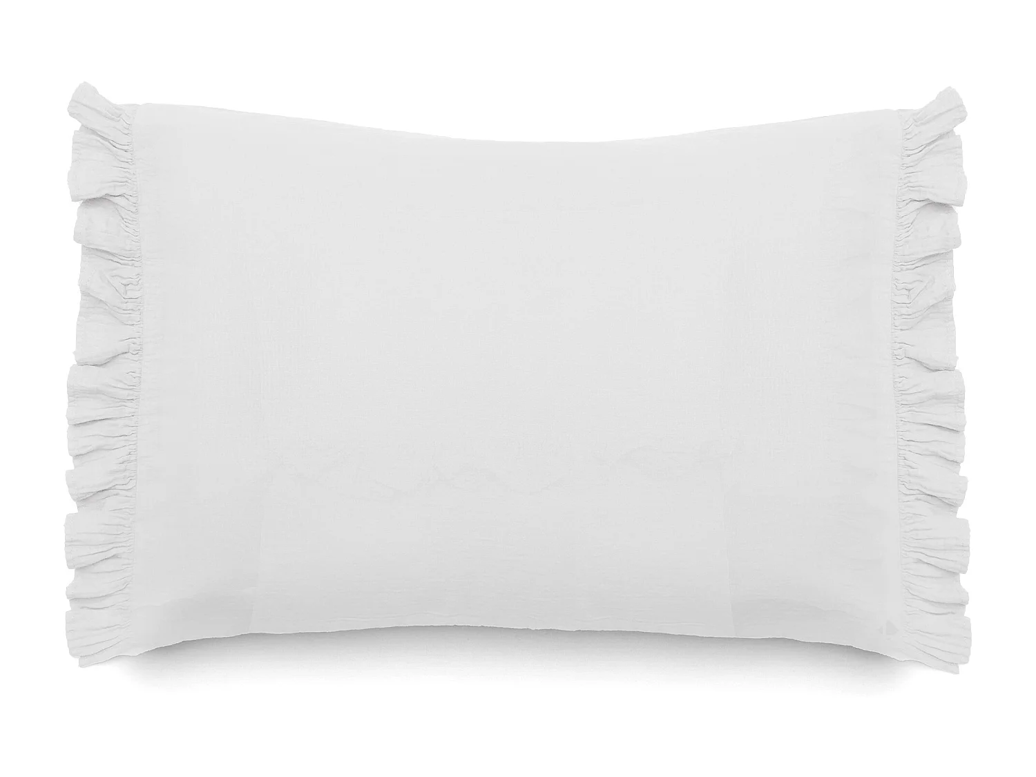 Housse de coussin en mousseline de coton 55x80 cm cm + 5 cm ELZA blanc neige