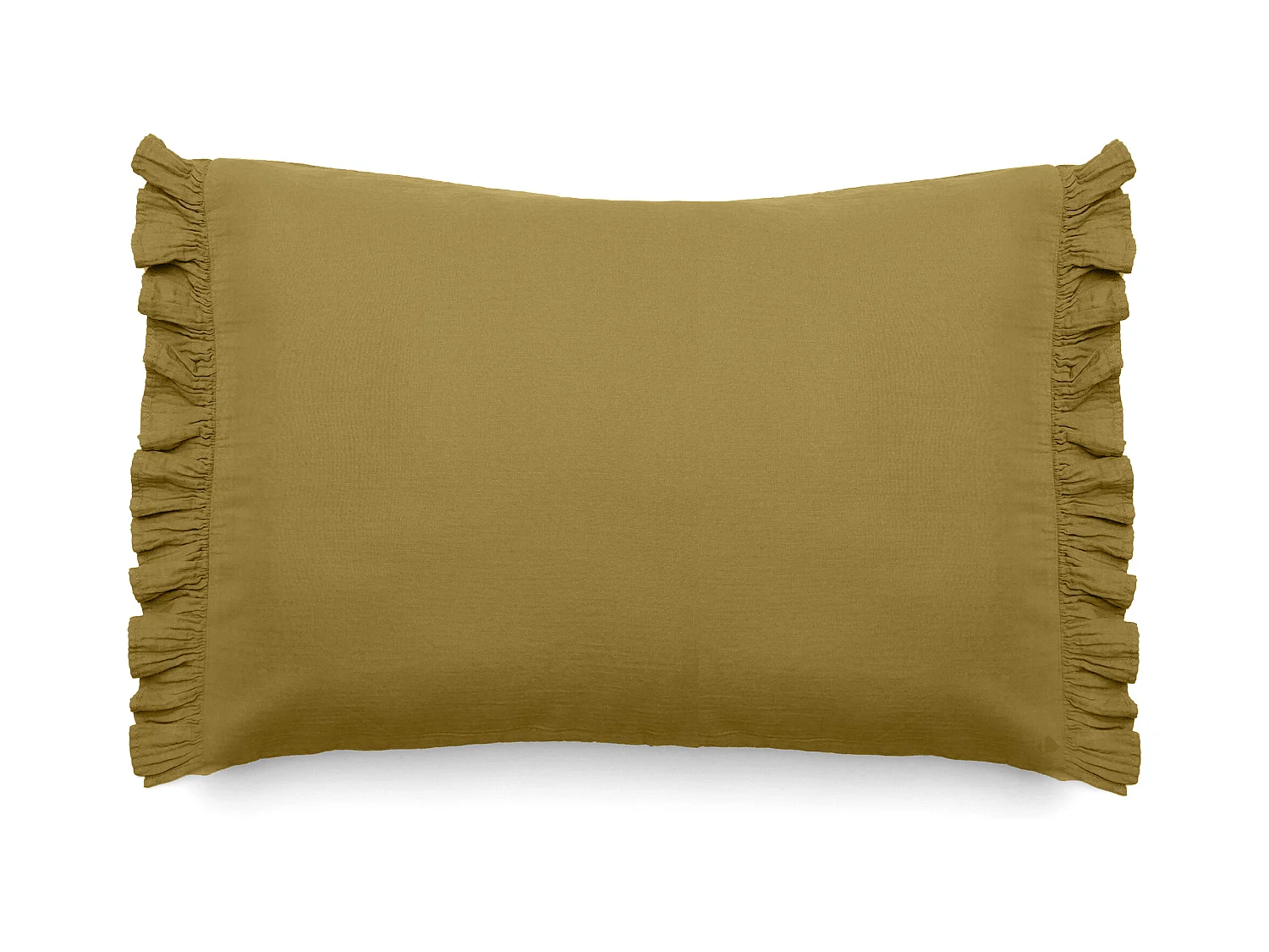 Housse de coussin en mousseline de coton 55x80 cm cm + 5 cm ELZA jaune jasmin