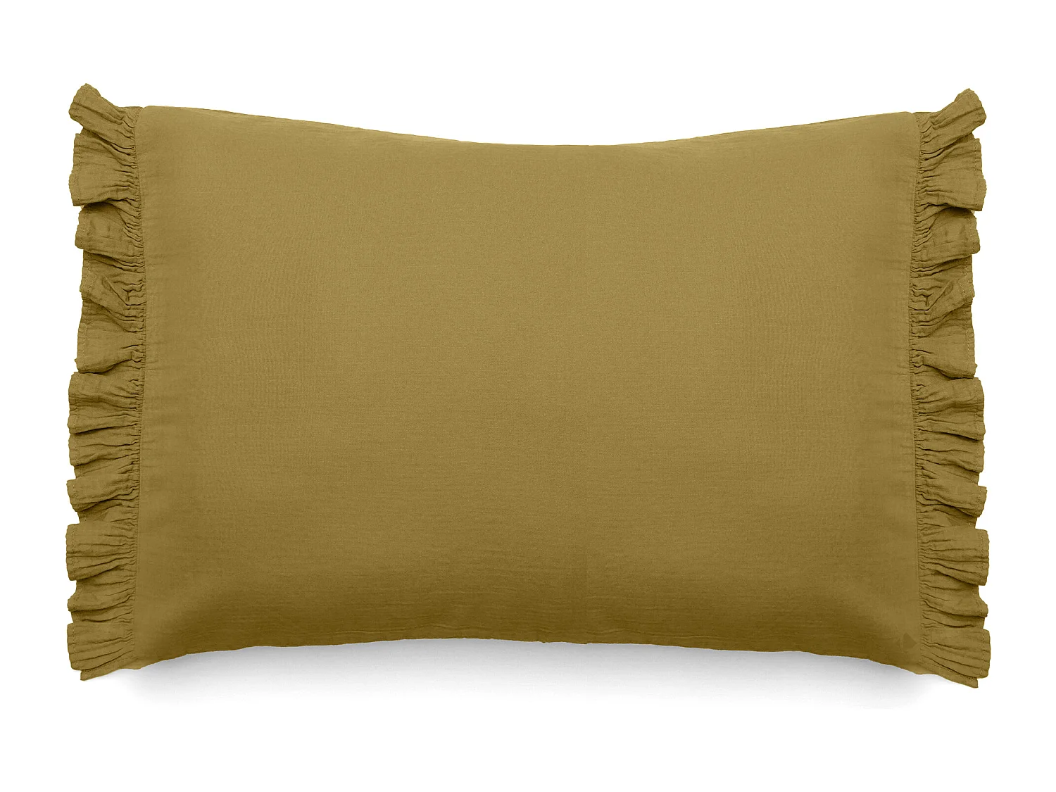 Housse de coussin en mousseline de coton 55x80 cm cm + 5 cm ELZA jaune jasmin