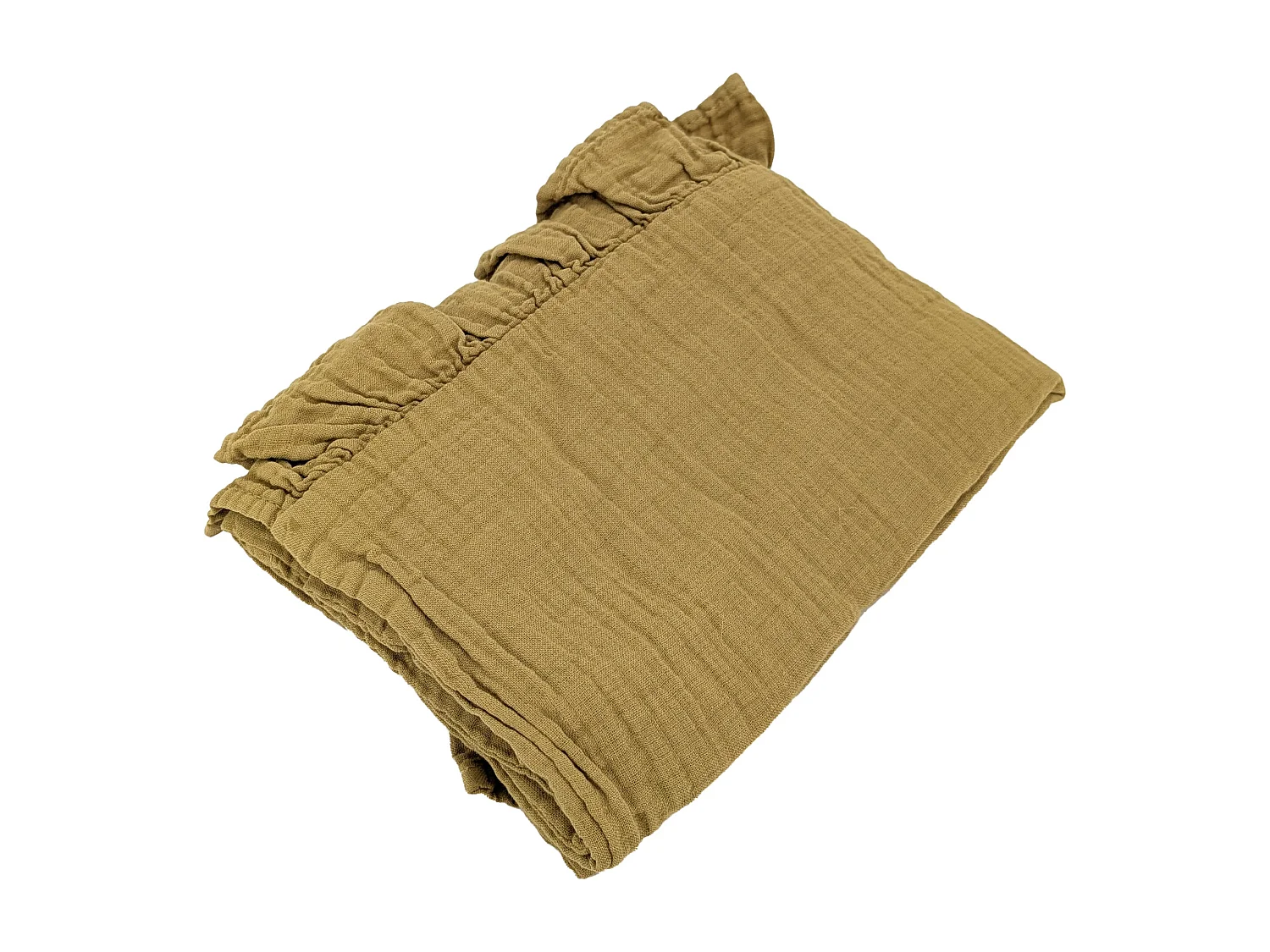 Housse de coussin en mousseline de coton 55x80 cm cm + 5 cm ELZA jaune jasmin