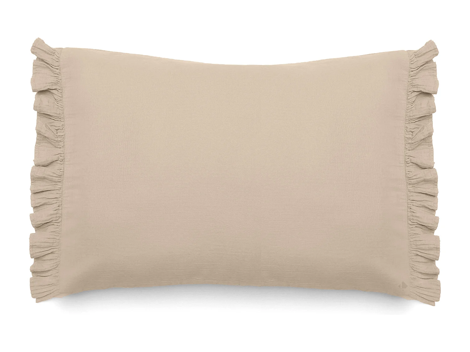 Housse de coussin en mousseline de coton 55x80 cm cm + 5 cm ELZA beige ficelle