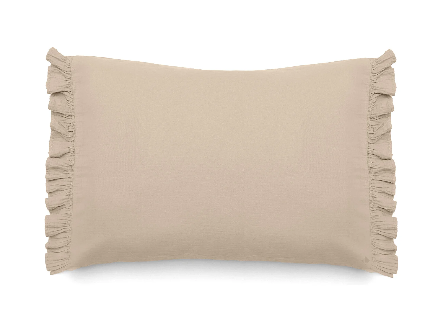 Housse de coussin en mousseline de coton 55x80 cm cm + 5 cm ELZA beige ficelle