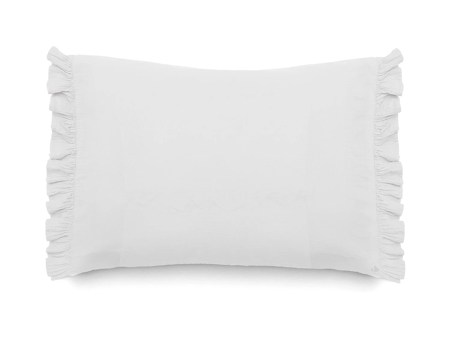 Housse de coussin en mousseline de coton 40x60 cm cm + 5 cm ELZA blanc neige
