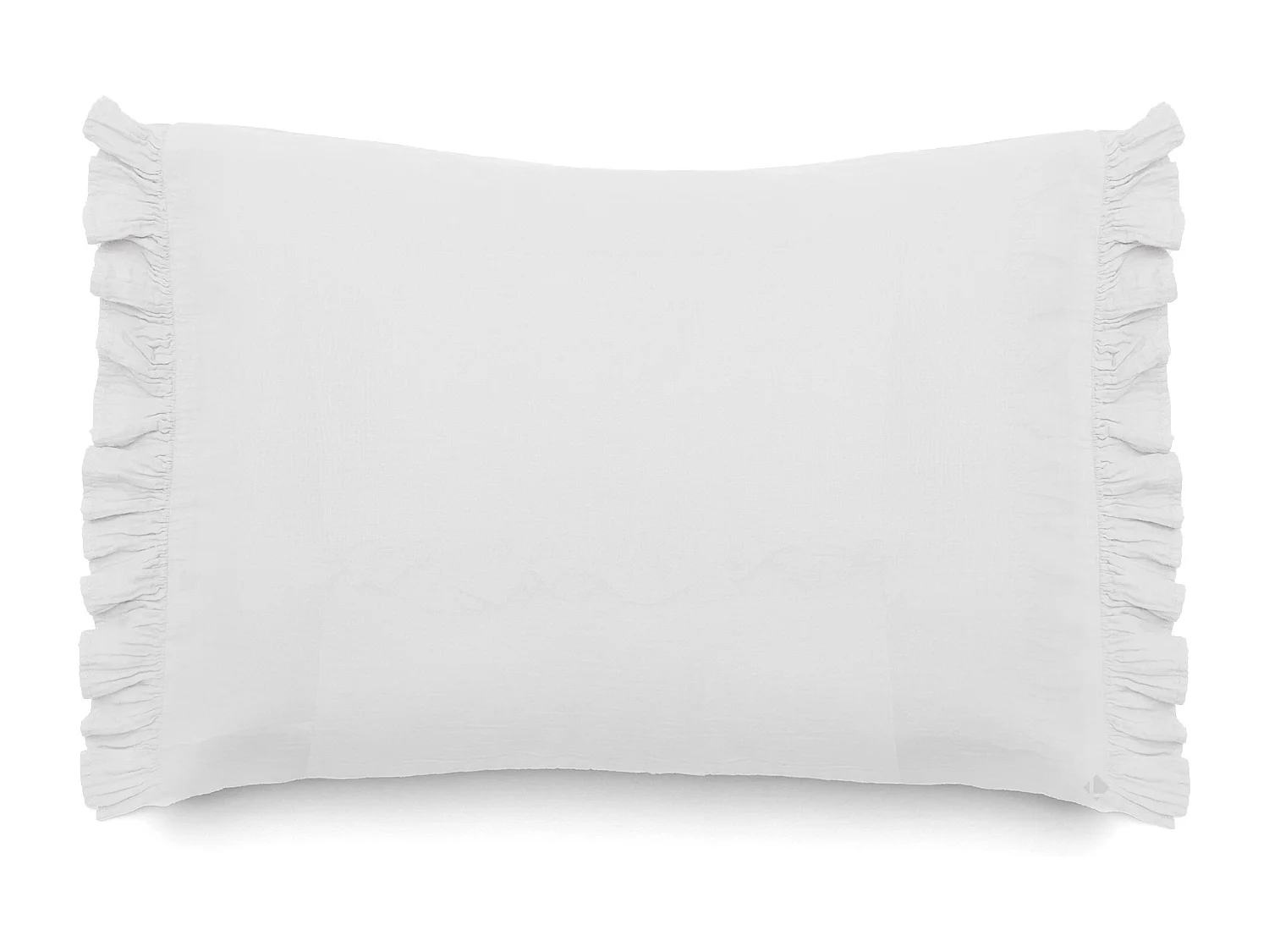 Housse de coussin en mousseline de coton 40x60 cm cm + 5 cm ELZA blanc neige