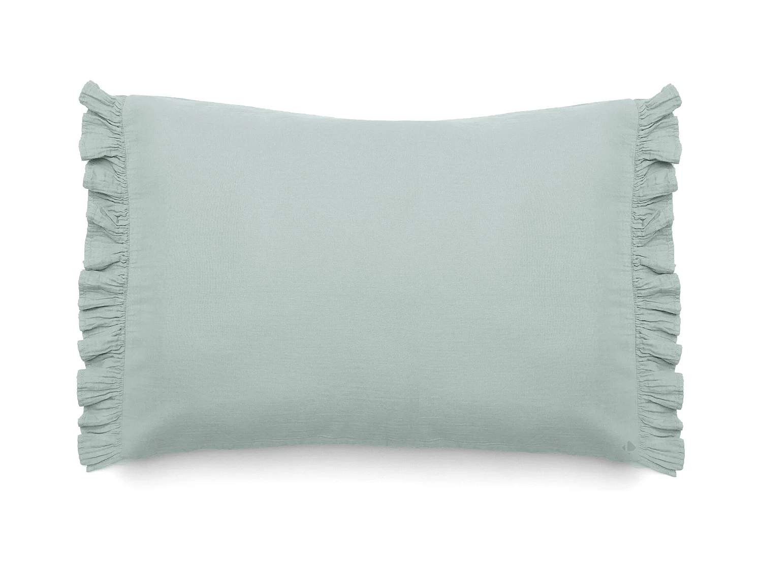Housse de coussin en mousseline de coton 55x80 cm cm + 5 cm ELZA gris lichen
