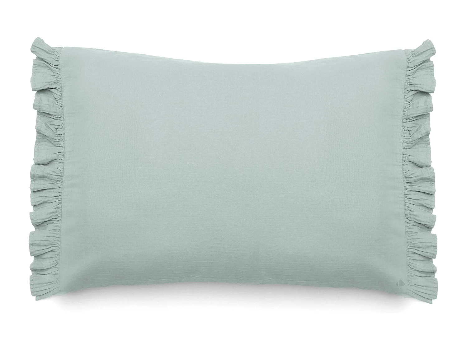 Housse de coussin en mousseline de coton 55x80 cm cm + 5 cm ELZA gris lichen