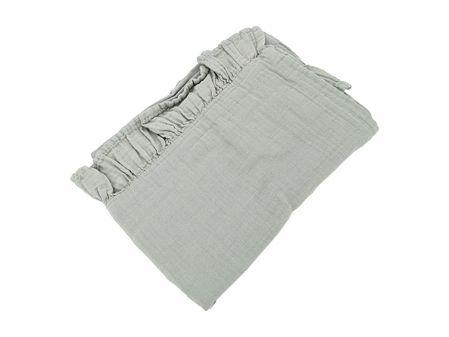 Housse de coussin en mousseline de coton 55x80 cm cm + 5 cm ELZA gris lichen