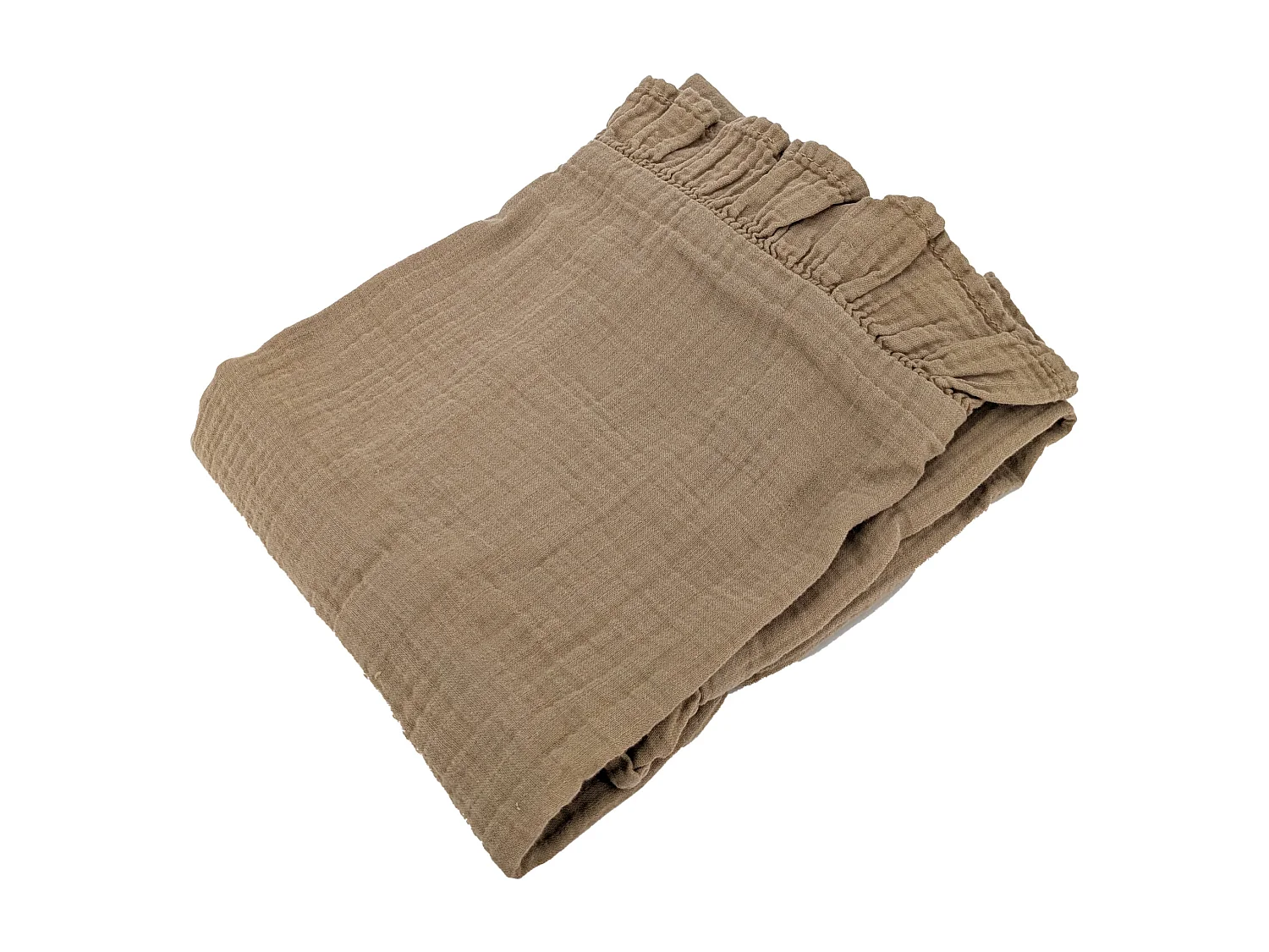 Housse de coussin en mousseline de coton 55x80 cm cm + 5 cm ELZA marron camel