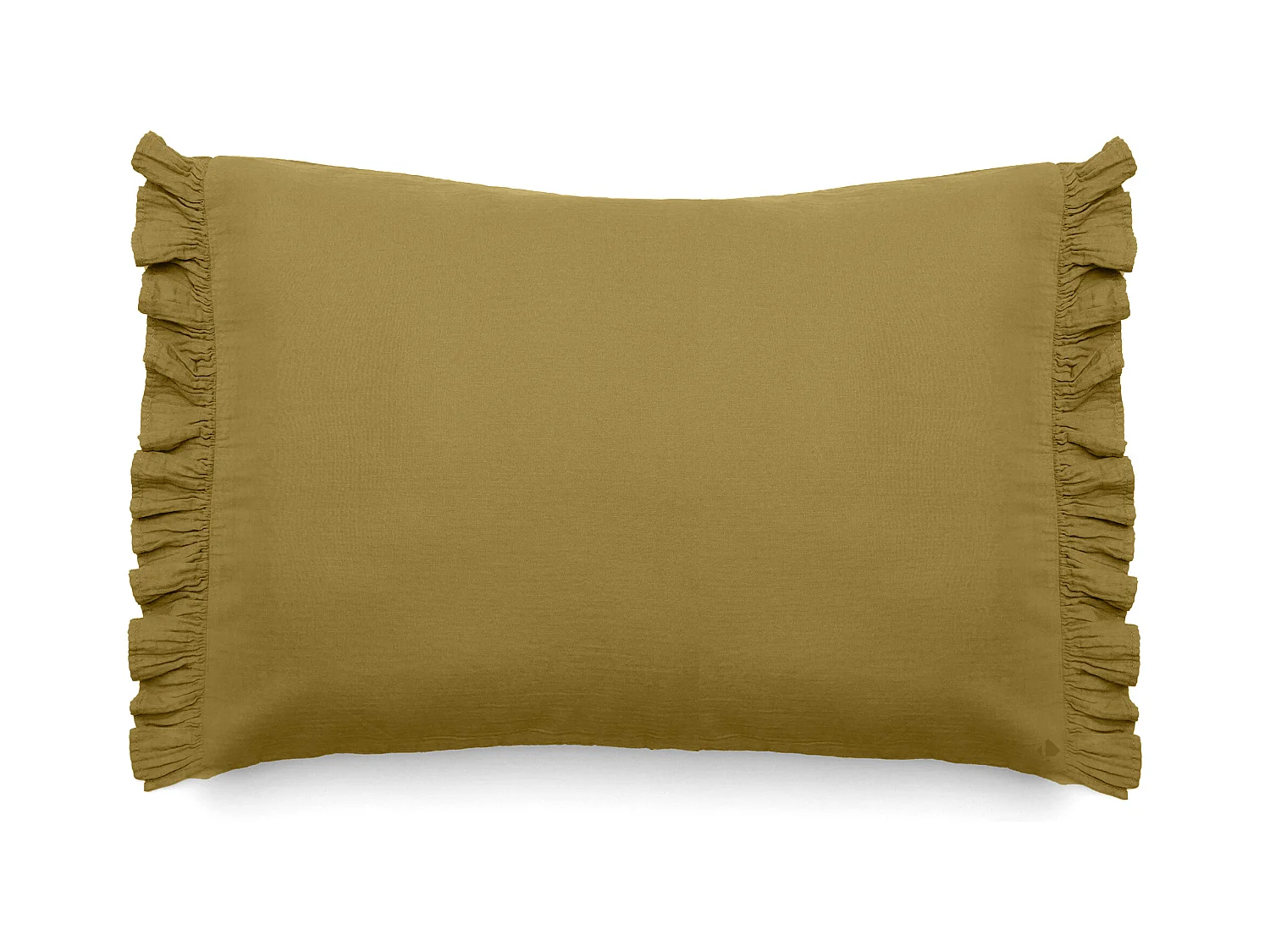 Housse de coussin en mousseline de coton 40x60 cm cm + 5 cm ELZA jaune jasmin
