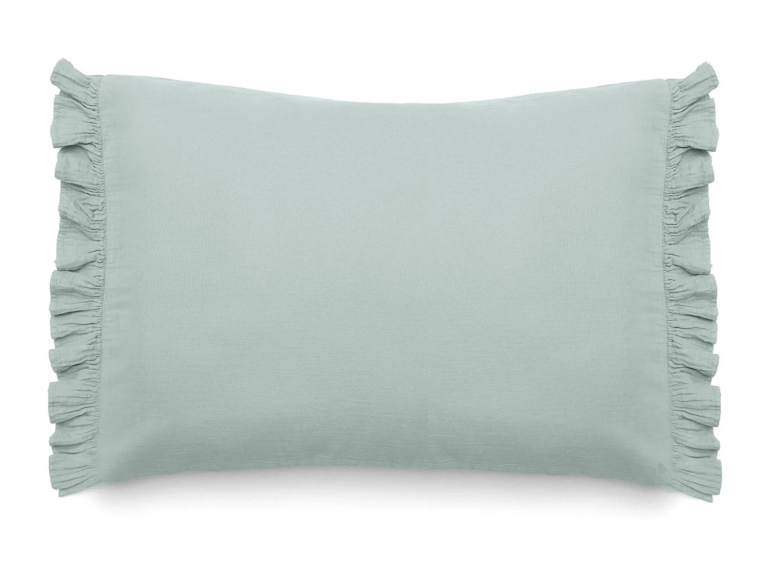 Housse de coussin en mousseline de coton 40x60 cm cm + 5 cm ELZA gris lichen