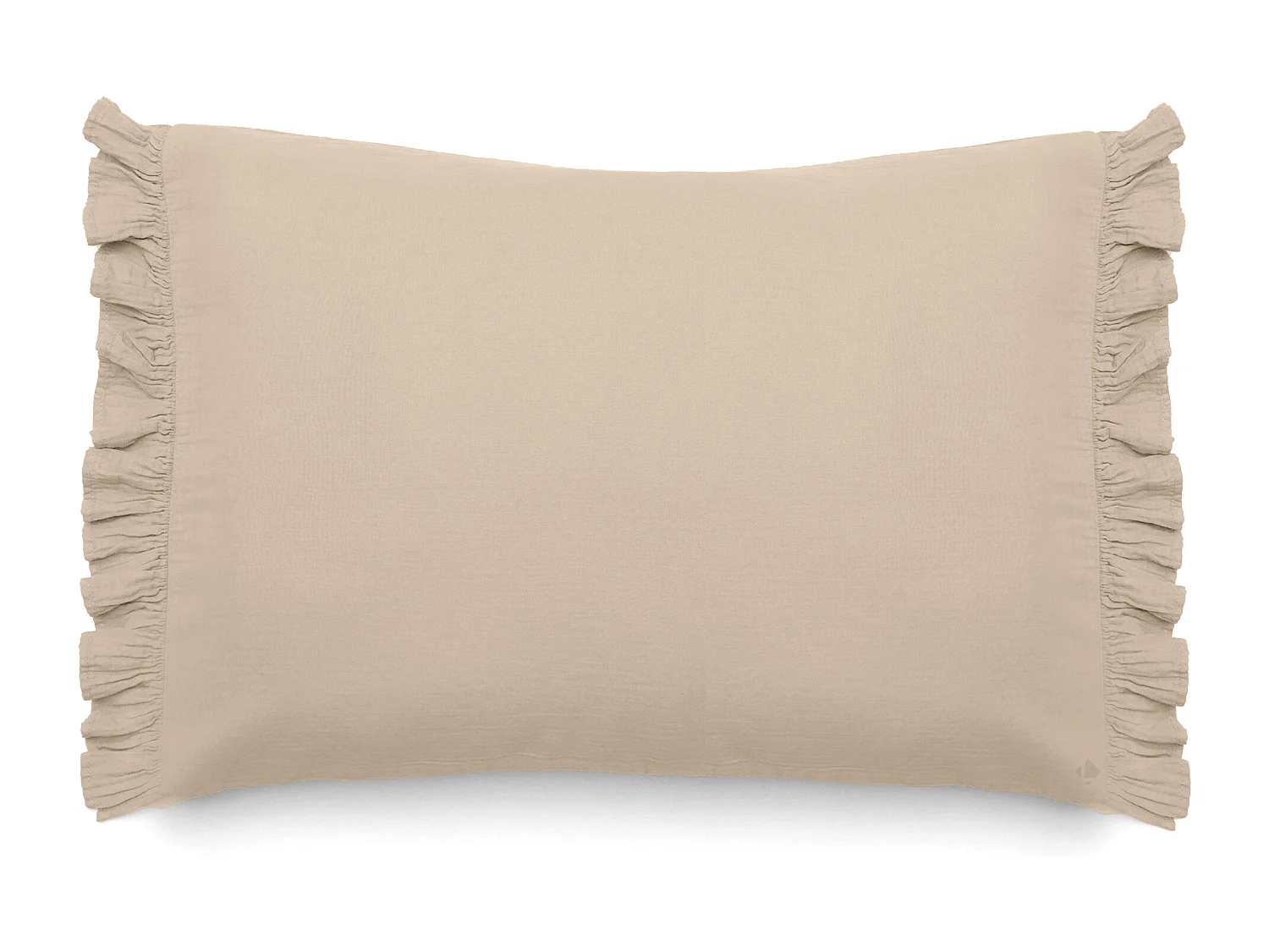 Housse de coussin en mousseline de coton 40x60 cm cm + 5 cm ELZA beige ficelle