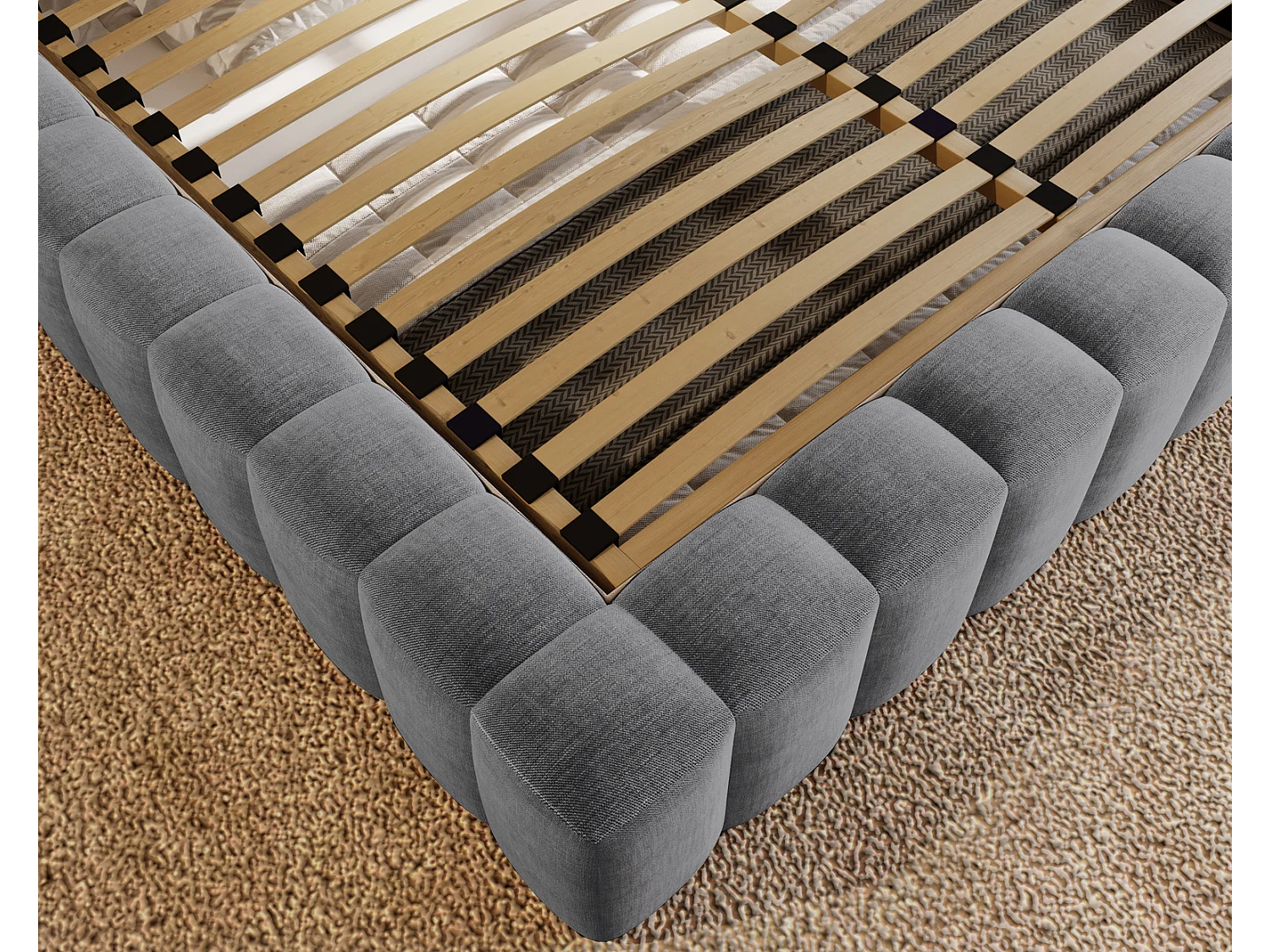 Emporius Gestoffeerd bed 160x200 cm Elise - bed 160 x 200 met opbergruimte, fluwelen Grijs (Ikoo 20)