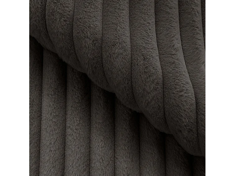 Emporius Lit avec cadre 180 x 200 Buffy - Lit capitonné avec Rangement, Tissu de fourrure, Gris foncé (Vito 18)