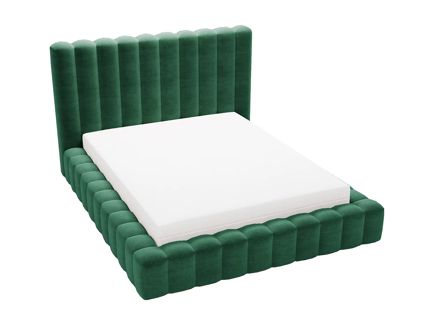 Emporius Gestoffeerd bed 160x200 cm Elise - bed 160 x 200 met opbergruimte, fluwelen Groen (Ikoo 13)