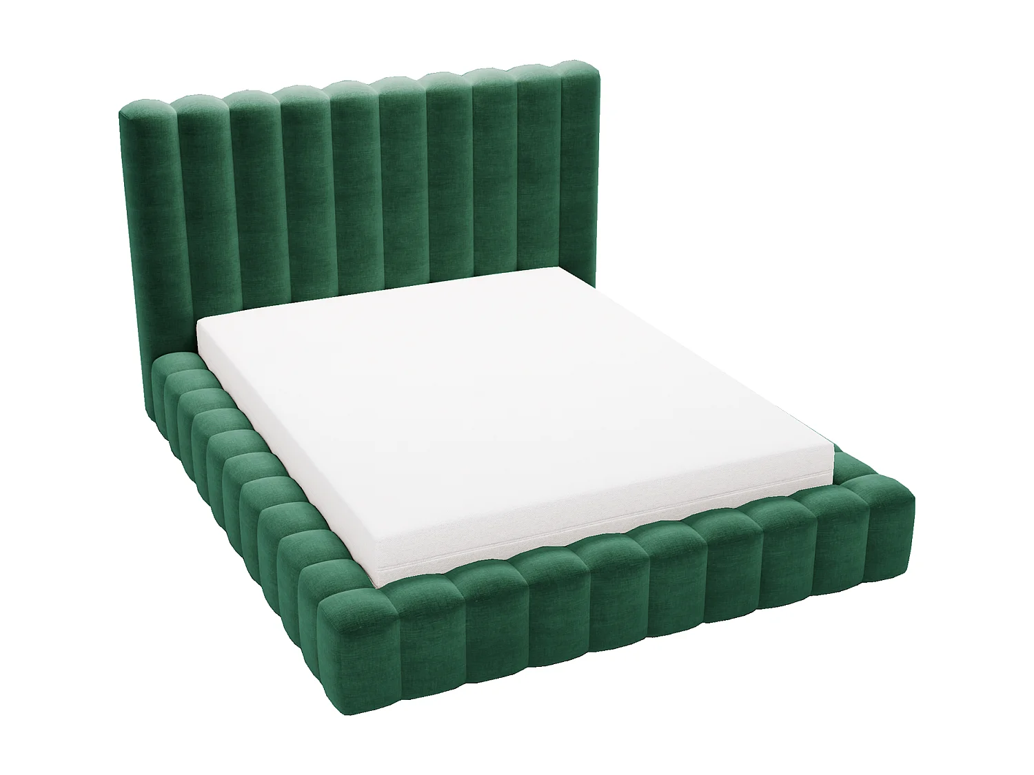 Emporius Gestoffeerd bed 160x200 cm Elise - bed 160 x 200 met opbergruimte, fluwelen Groen (Ikoo 13)