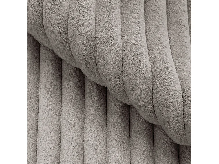 Emporius Lit avec cadre 180 x 200 Buffy - Lit capitonné avec Rangement, Tissu de fourrure, Gris clair (Vito 07)