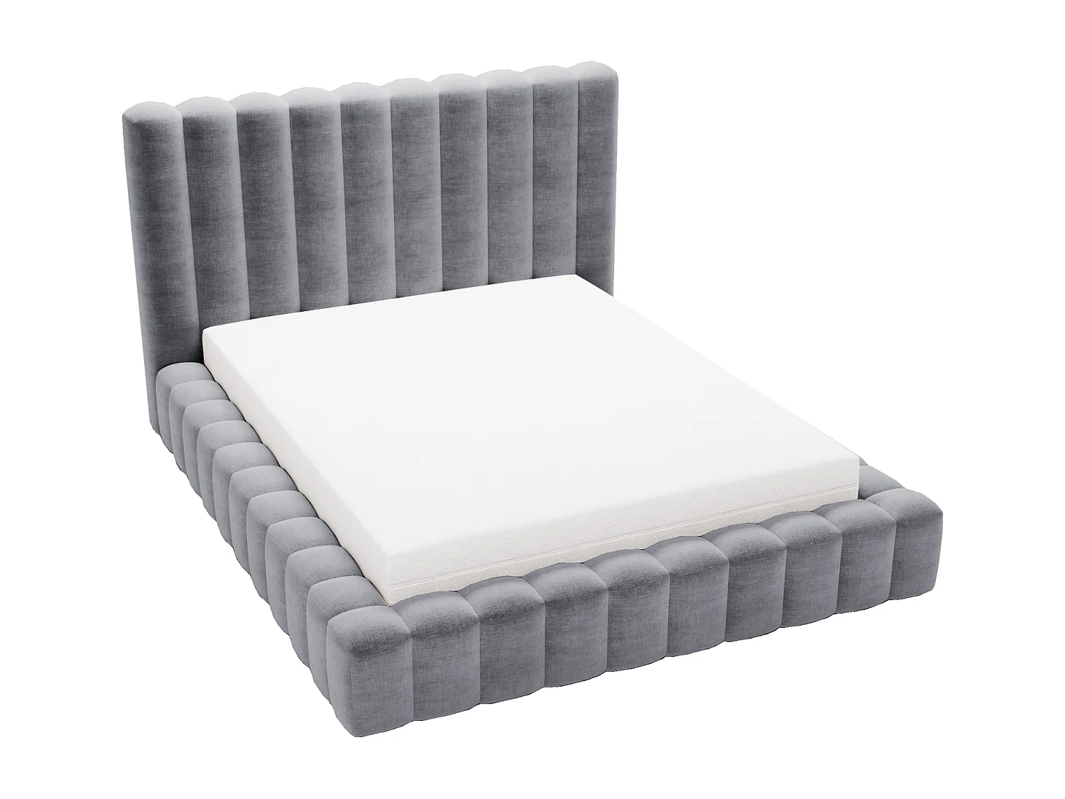 Emporius Gestoffeerd bed 180x200 cm Elise - bed 180 x 200 met opbergruimte, fluwelen Grijs (Ikoo 20)