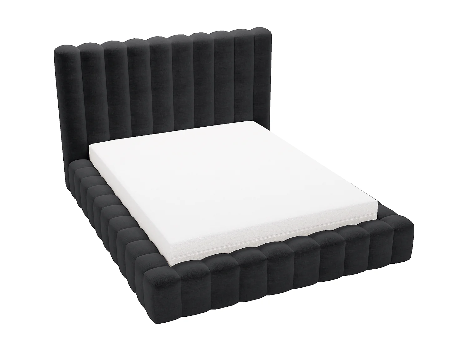 Emporius Gestoffeerd bed 140x200 cm Elise - bed 140 x 200 met opbergruimte, fluwelen Zwart (Ikoo 22)