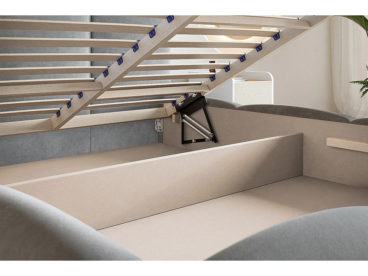 Emporius Polsterbett 160x200 Roma - Doppelbett mit Bettkasten - bett 160x200 Grün (Kronos 19)