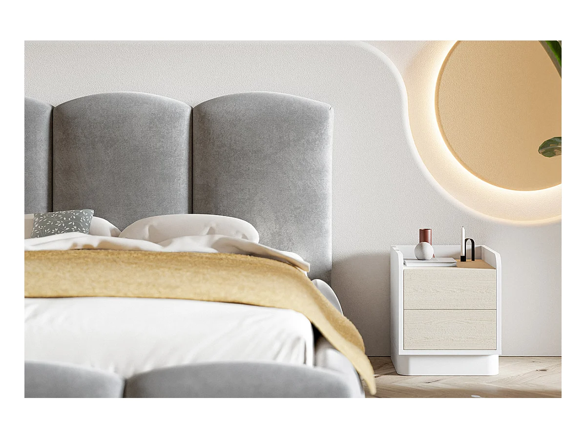 Emporius Lit 180x200 Roma, lit rembourrée avec Rangement, tête de lit, lit Vert 180 x 200 cm (Kronos 19)